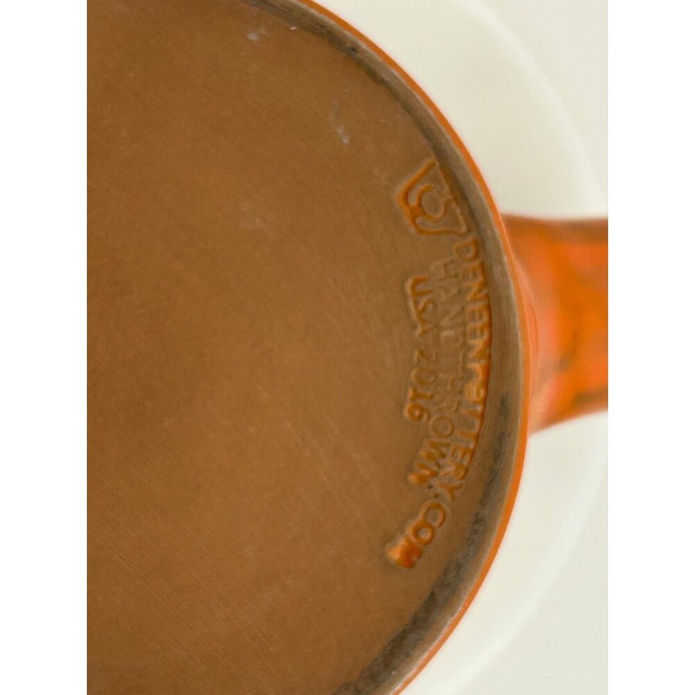Another Broken Egg Cafe Dallas Texas 2016 Deneen Pottery Mug Orange Drip Glaze - Picture 7 of 7